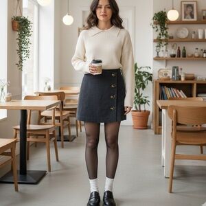 Altar'd State Black Mini Skirt with‎ Button Accents Size M